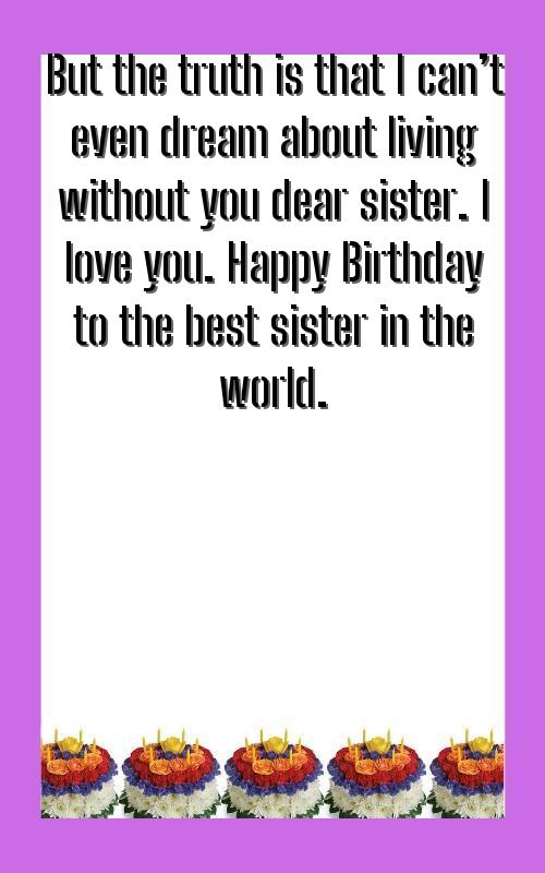 sweet birthday wishes for a sister